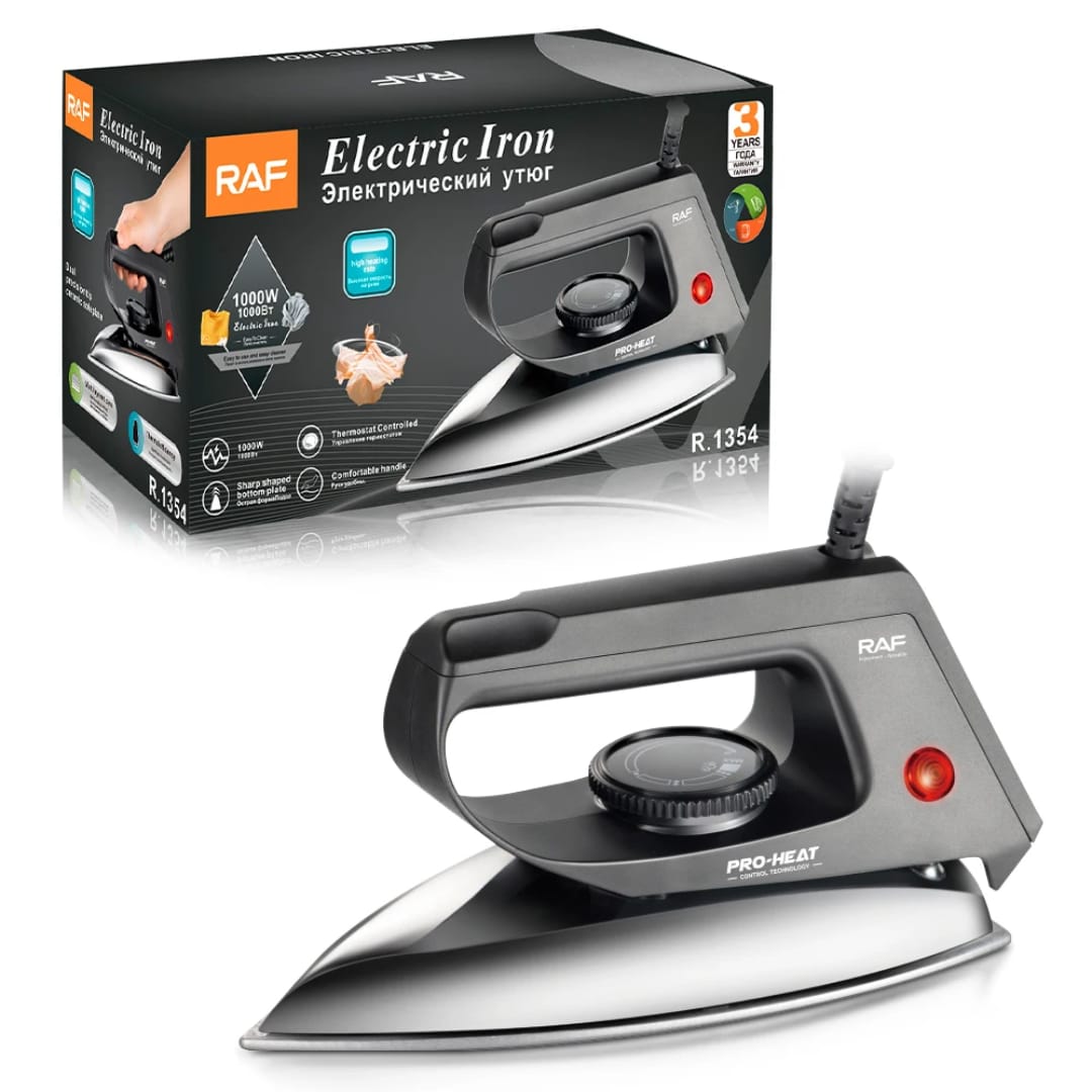 RAF Dry Iron | Non-Stick Electric Clothes Iron with Adjustable Temperature
