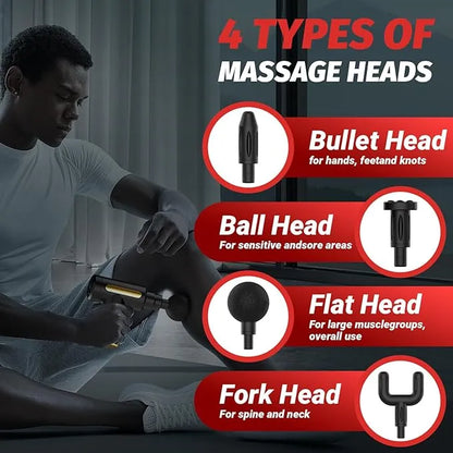 🔥 MusclePro 4-in-1 Deep Tissue Massage Gun